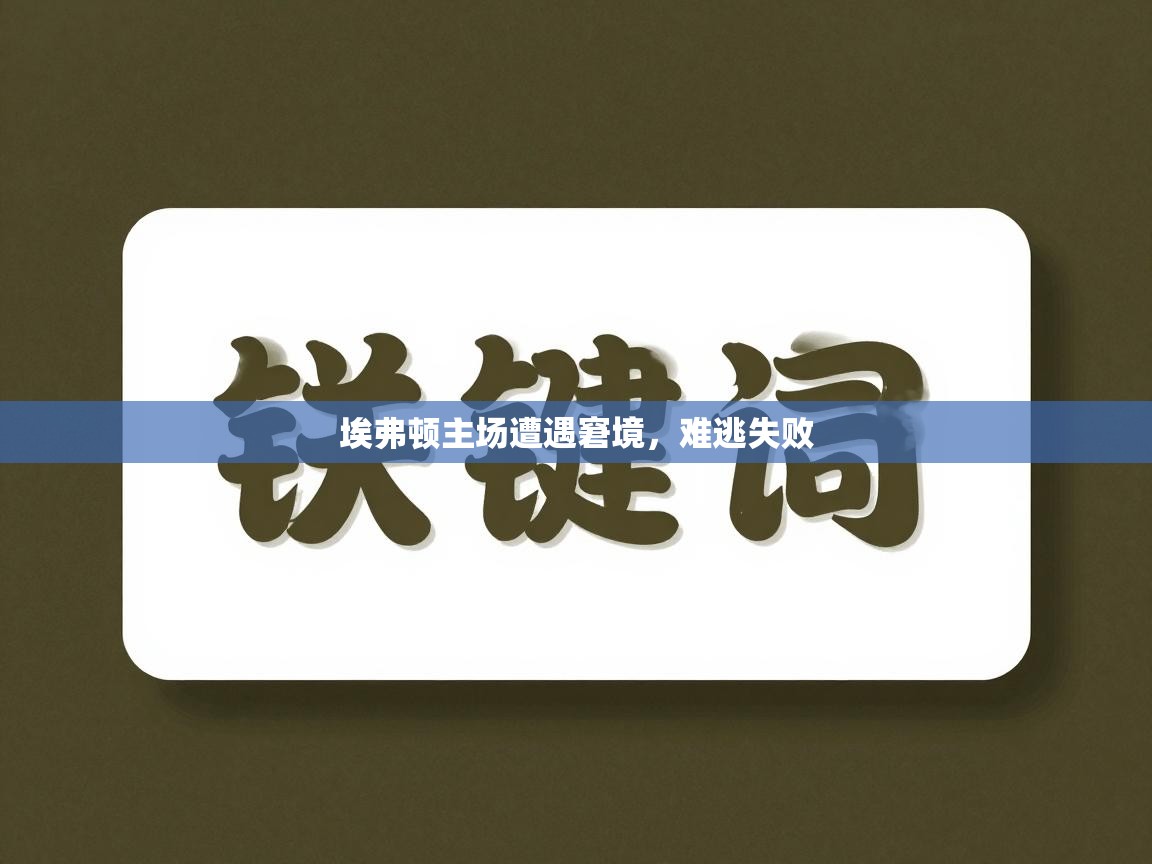 开云客服-埃弗顿主场遭遇窘境,难逃失败 第1张